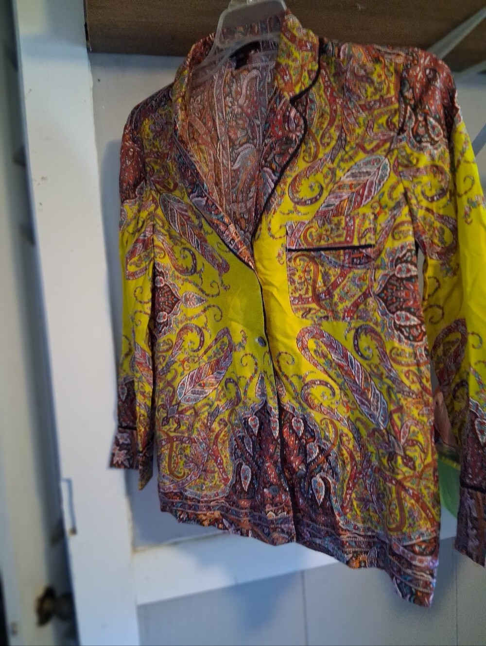 J. Crew Yellow Paisley Lightweight Shirt Jacket